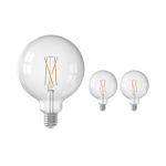 Opakowanie 3x Calex Smart Tuya Wifi E27 Globe Włókno 7.5W 1055lm - 818-830 Przestrajalny Valkoinen | Ściemnianie - Zamienne 75W 