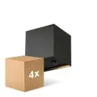 Opakowanie 4x D'Lite Światło Ścienne Elingen Aluminium Czarny Up & Down 2.9W 170lm - 830 Ciepła Biel | IP65 - Zasilany Na Baterie - Czujnik Światła
